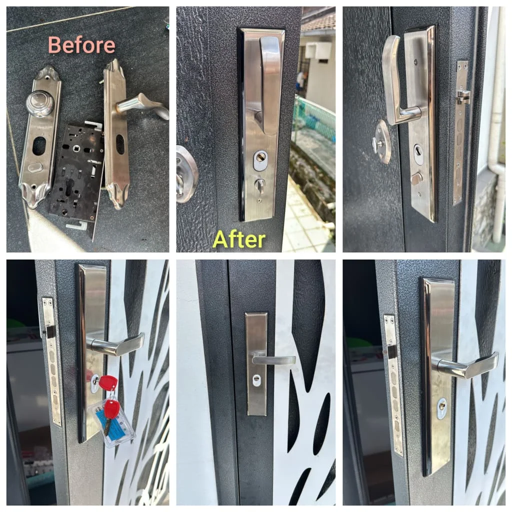 Installing a keypad digital door lock on an office glass door